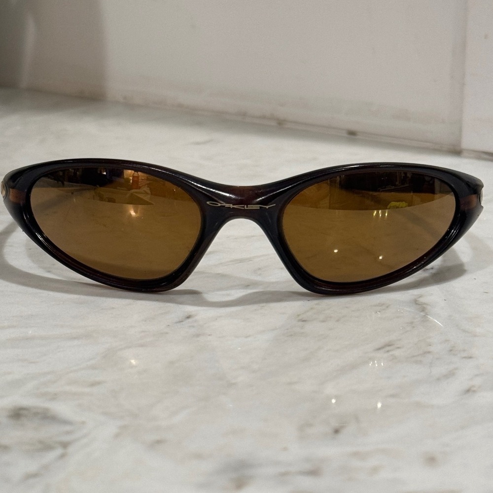 Oakley Sunglasses 1998 Rare Dark Brown Amber Lens Sport Vintage Y2K USA Made